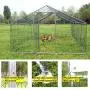 walsport Large Chicken Coop Walk-in Metal Hen Cage with Waterproof Cover, Enclosure Playpen for Backyard Farm Outdoor