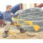 Childrensneeds.com Sand Digger Toy Backhoe for Snow, Sand, Beach, Dirt, A Durable Metal Outdoor Ride-on Excavator Toy for Ages 3 and Up (Yellow)
