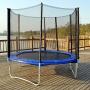 10 Ft Trampoline with Enclosure Net Outdoor Fitness Trampoline PVC Spring Cover Padding for Children and Adults