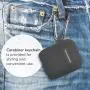 AirPods Case, GMYLE Silicone Protective Shockproof Wireless Charging Airpods Earbuds Case Cover Skin with Keychain Set Compatible for Apple AirPods 2 & 1 – Transparent Black [Front LED Visible]