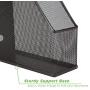 Mind Reader BINDMAG2-BLK 2 Piece Mesh Holder, Office Desk Accessories Decorative File Box, Sturdy Magazine Organizer, Black