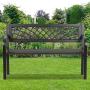 Patio Park Garden Bench Outdoor Metal Benches,400 lbs Cast Iron Steel Frame Chair w/PVC Mesh Pattern - for Park Yard Front Porch Path Yard Lawn Decor Deck Furniture,Black