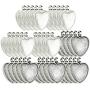 Bastex Heart Shaped Pendants for Jewelry Making. 80 Pieces of DIY Pendant Tray Necklace Charms, Includes Metal Bezels and Cabochons - 1 inch, Silver and Black