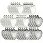 Bastex Heart Shaped Pendants for Jewelry Making. 80 Pieces of DIY Pendant Tray Necklace Charms, Includes Metal Bezels and Cabochons - 1 inch, Silver and Black