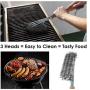 Grill Brush – Cleans All Angles, Extended, Large Wooden Handle and Stainless Steel Bristles – No Scratch Cleaning for Any Barbecue or Grill: Char Broil & Ceramic – BBQ - Aid