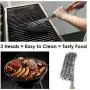 Grill Brush – Cleans All Angles, Extended, Large Wooden Handle and Stainless Steel Bristles – No Scratch Cleaning for Any Barbecue or Grill: Char Broil & Ceramic – BBQ - Aid