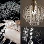 H&D 500Pcs Plated Silver Chandelier Lamp Metal Hanger Pins Crystal Prisms Beads Ball Connectors