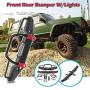 Rc Car Part, Front Rear Bumper Part W/Lights for Rc Crawler Car Traxxas TRX-4 Scx10Ii 90046, Front and Rear Metal Bumpers with Climbing Lights Rc Car Part, Front Rear Bumper Part W/Lights for Rc Crawler Car Traxxas TRX-4 Scx10Ii 90046, Front and Rear Metal Bumpers with Climbing Lights