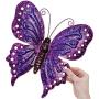 Bits and Pieces - Enameled Metal Purple Butterfly Wall Decor -Wall Décor - Wonderful Dimensional Details