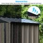 Backyard Garden Storage Sheds 6x4 FT, Galvanized Steel Outdoor Storage Shed with Air Vent and Lockable Door, Gable Roof Patio Sheds & Outdoor Storage