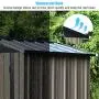 Backyard Garden Storage Sheds 6x4 FT, Galvanized Steel Outdoor Storage Shed with Air Vent and Lockable Door, Gable Roof Patio Sheds & Outdoor Storage Backyard Garden Storage Sheds 6x4 FT, Galvanized Steel Outdoor Storage Shed with Air Vent and Lockable Door, Gable Roof Patio Sheds & Outdoor Storage