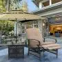PHI VILLA Adjustable Patio Recliner Chair Metal Outdoor Lounge Chair with Removable Cushions Support 300lbs, Beige PHI VILLA Adjustable Patio Recliner Chair Metal Outdoor Lounge Chair with Removable Cushions Support 300lbs, Beige