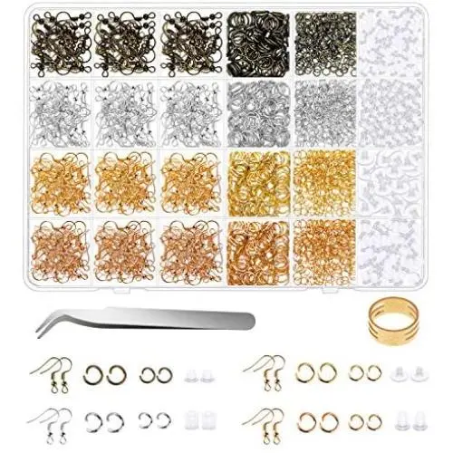 Earring Hooks for Jewelry Making, Shynek 2500Pcs Earring Making Supplies kit with Earring Hooks, Open Jump Rings, Earring Backs for Jewelry Making and Repair Earring Hooks for Jewelry Making, Shynek 2500Pcs Earring Making Supplies kit with Earring Hooks, Open Jump Rings, Earring Backs for Jewelry Making and Repair