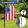 YEAHOME Garden Flag Holder Stand, Upgraded 7.5mm Thickened Pole Sturdy and Straight Premium Yard Flag Holder with Bird Feeder Hook Gift, Weather-Proof Metal Flagpole With Stopper and Clip Fit for American Flag