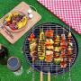 Morole Skewers for Grilling, 33PCS Metal Kabob Skewers Set with Marshmallow Roasting Sticks Smores Sticks BBQ Forks, 16-Inch Reusable Stainless Steel Skewers Set for Meat Chicken Shrimp Vegetable
