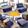 Diophros Folding Ottoman Sleeper Guest Bed, 4 in 1 Multi-Function Adjustable Guest Sofa Chair Sofa Bed (Dark Bule)