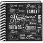 Pioneer Photo Albums EV-246CHLK/H 200-Pocket Chalkboard Printed Happiness Theme Photo Album for 4 by 6-Inch Prints