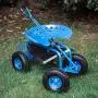 Peach Tree Garden Cart Rolling Work Seat Outdoor Utility Lawn Yard Patio Wagon Scooter for Planting, Adjustable Handle 360 Degree Swivel Seat Blue Peach Tree Garden Cart Rolling Work Seat Outdoor Utility Lawn Yard Patio Wagon Scooter for Planting, Adjustable Handle 360 Degree Swivel Seat Blue