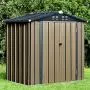 Backyard Garden Storage Sheds 6x4 FT, Galvanized Steel Outdoor Storage Shed with Air Vent and Lockable Door, Gable Roof Patio Sheds & Outdoor Storage Backyard Garden Storage Sheds 6x4 FT, Galvanized Steel Outdoor Storage Shed with Air Vent and Lockable Door, Gable Roof Patio Sheds & Outdoor Storage