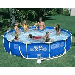 Intex 12ft x 30in Metal Frame Round Swimming Pool Set 530 GPH Pump & 6 A Filters