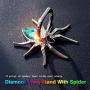 Spider Phone Ring Stand Finger Kickstand, Allengel 360 Rotation Animal Zircon Finger Phone Ring Stand for Cell Phone (Emerald)