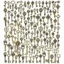 125 PCS Vintage Skeleton Key Set Charms, JIALEEY Mixed Antique Style Bronze Brass Key Set Charms for Pendant DIY Jewelry Making Wedding Party Favors