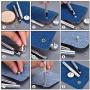 Pangda 200 Set Grommets with 3 Pieces Grommet Tools for Canvas Clothes Leather, 1/4 Inch