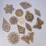 PH PandaHall 120pcs 19 Style Antique Bronze Filigree Connectors Charms Pendants Findings Iron Metal Embellishments for DIY Hairpin Headwear Earring Jewelry Making, Nickel Free
