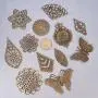 PH PandaHall 120pcs 19 Style Antique Bronze Filigree Connectors Charms Pendants Findings Iron Metal Embellishments for DIY Hairpin Headwear Earring Jewelry Making, Nickel Free