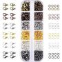 Mudder 6 Colors Lobster Claw Clasps and 6 Colors Open Jump Rings for Jewelry Making (12 mm, 5 mm)