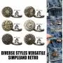 Jean Buttons Replacement No Sew Needed, 6 pcs Perfect Fit Instant Button to Extend or Reduce 1'' to Denim Pants Corduroy Skirt Skinny Jeans Jeggings, Easy Clip Snap Tack Metal Button in 6 Designs