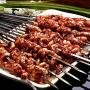 IQCWOOD Skewers, Barbecue Skewers, 14 Pieces Metal Skewers for Grilling, Stainless Steel 16.7'' Extra Long Shish Kabob Sticks 13.8'' Short Reusable Grilling Skewers Wide Flat BBQ Skewers