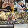Garden Bench Yard Outdoor Patio with Armrests Sturdy Steel Frame Furniture Metal Bench Porch Work Easy Assembly,Black