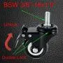 DICASAL 4 Pack 1.5 Inch Swivel Stem Casters, Non-Marking Polyurethane Wheels 330 Lbs with Diameter 3/8''- 16 x 1'' Stem Thread and Nuts for Carts Trolley Furniture DICASAL 4 Pack 1.5 Inch Swivel Stem Casters, Non-Marking Polyurethane Wheels 330 Lbs with Diameter 3/8''- 16 x 1'' Stem Thread and Nuts for Carts Trolley Furniture