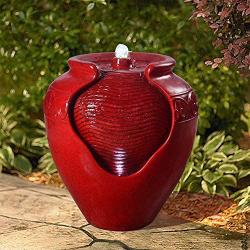 Peaktop Pot Fountains, 17'' Height, Red