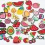 ZHDTW Bundle of 40pcs Various Fruit Iron on Patches for Kids Clothing Cute Small Apple Banana Iron Patches for Backpacks Jeans (DT039)