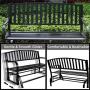 Outdoor Glider Garden Bench, 50'' Patio Double Outdoor Swing Rocking Glider w/Durable Metal Cast Iron Porch Glider Seat & Armrests Steel Frame, Garden Glider for Porch, Garden, Sunroom, Backyard, Deck