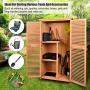 TITIMO 63'' Outdoor Garden Storage Shed - Wooden Shutter Design Fir Wood Storage Organizers - Patios Tool Storage Cabinet Lockers for Tools, Lawn Care Equipment, Pool Supplies and Garden Accessories