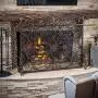 Christopher Knight Home Wilmington Fireplace Screen, Gold Flower On Black Christopher Knight Home Wilmington Fireplace Screen, Gold Flower On Black