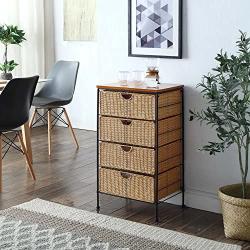 4D Concepts 4-Drawer Wicker Stand, Wicker/Metal