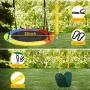 Trekassy 440lbs 2 Seat Swing Set, 1 Saucer Swing Seat and 1 Belt Swing Seat with Heavy Duty A-Frame Metal Swing Stand
