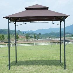 Best Home Product Grill Gazebo with Canopy BBQ Gazebo 5x8BBQ Canopy Gazebo Hard Top Double Tiered Grill Gazebo w/Heavy Duty Metal Frame & Air Vent F85