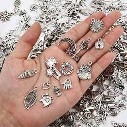 300 Pieces Smooth Tibetan Silver Metal Charms Pendants for DIY Craft Jewelry Making Bracelet Necklace Pendant Earring Accessories