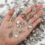 300 Pieces Smooth Tibetan Silver Metal Charms Pendants for DIY Craft Jewelry Making Bracelet Necklace Pendant Earring Accessories 300 Pieces Smooth Tibetan Silver Metal Charms Pendants for DIY Craft Jewelry Making Bracelet Necklace Pendant Earring Accessories