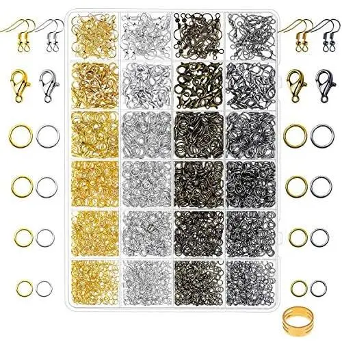 Paxcoo 3200Pcs Jewelry Necklace Repair Kit with Jump Rings, Clasps and Earring Hooks for Jewelry Making Supplies, Earring Making Findings and Necklace Bracelets Repair Paxcoo 3200Pcs Jewelry Necklace Repair Kit with Jump Rings, Clasps and Earring Hooks for Jewelry Making Supplies, Earring Making Findings and Necklace Bracelets Repair