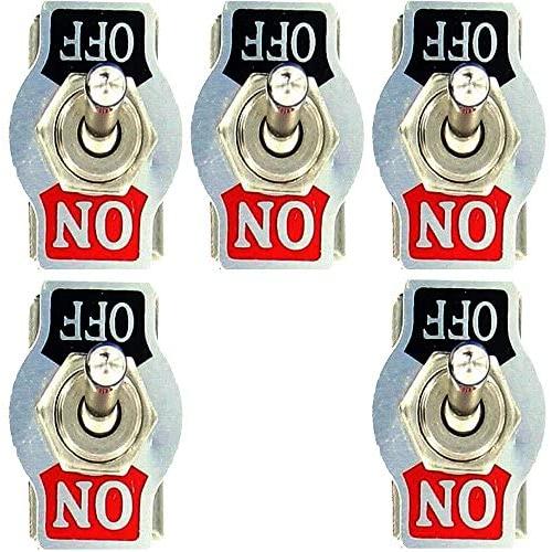 Etopars 5 X Heavy Duty 20A 125V 15A 250V SPST 2 Terminal Pin ON/OFF Rocker Toggle Switch Flick Waterproof Metal