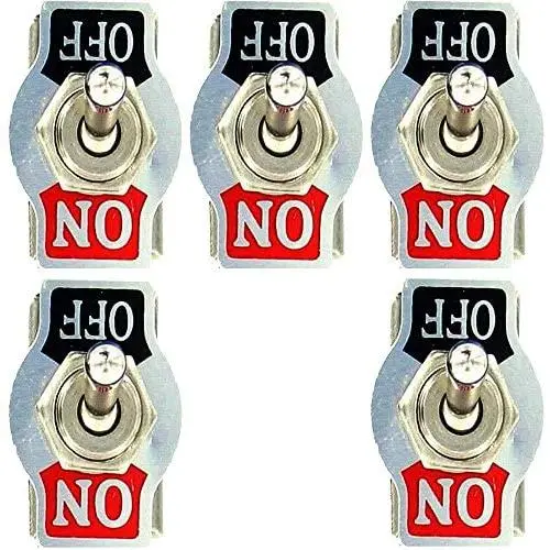 Etopars 5 X Heavy Duty 20A 125V 15A 250V SPST 2 Terminal Pin ON/OFF Rocker Toggle Switch Flick Waterproof Metal