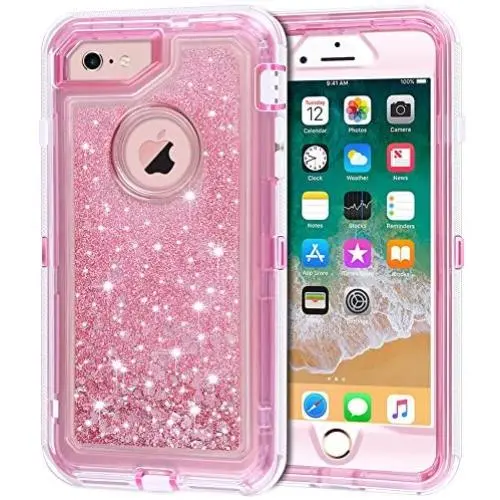 Anuck Case for iPhone 6S Plus Case, for iPhone 6 Plus Case (5.5 inch), 3 in 1 Hybrid Heavy Duty Defender Case Sparkly Floating Liquid Glitter Protective Hard Shell Shockproof TPU Cover - Pink Anuck Case for iPhone 6S Plus Case, for iPhone 6 Plus Case (5.5 inch), 3 in 1 Hybrid Heavy Duty Defender Case Sparkly Floating Liquid Glitter Protective Hard Shell Shockproof TPU Cover - Pink