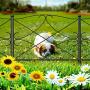 Amagabeli Decorative Garden Fence 24in x 10ft Outdoor Rustproof Metal Landscape Wire Fencing Folding Wire Patio Fences Flower Bed Animal Dogs Barrier Border Edge Section Edging Decor Picket Black