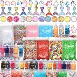 70PCS Slime Add Ins Slime Kit Floam Beads Fish Bowl Beads Mreaind Unicorn Slime Charms Glitter Jars Slime Supplies Kit